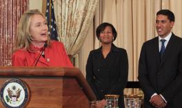 Sec Clinton, Cheryl Mills, Rajiv Shah May 2012 G8. Credit J. Coonrod.node